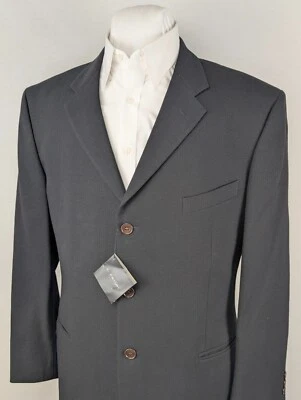 J. Ferrar Wool Sport Coat Blazer Mens 44R Black Textured Classic Jacket NEW - Image 1 of 4