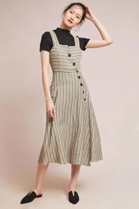 NEW Anthropologie Striped Utility Midi Dress by Eva Franco Size 4 (fits like 0) - Picture 1 of 4