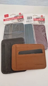 Porta tessere carte di credito in VERA PELLE unisex - Foto 1 di 9