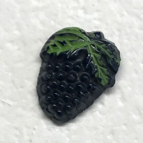 Bunch of Grapes Vintage Painted Glass Button - NBS Small Cover