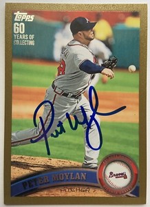 Peter Moylan Atlanta Braves Autographed 2011 Topps Gold Card #US45 /2011 COA