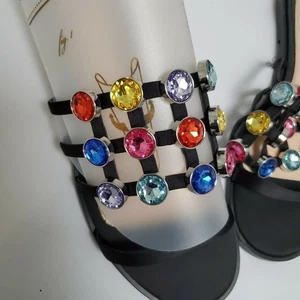 Zara Women Colourful Diamond Flat Sandal SZ 10 41 - Bild 1 von 6