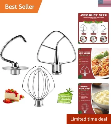 Versatile K45 Kitchen Mixer Attachments: Dough Hook, Flat Beater, Wire Whip - Image 1 of 4