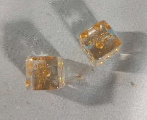 12 Piece Clear Resin Dice Gold Glitter & Squid Games Logo Polyurethane Game Dice - Picture 1 of 8