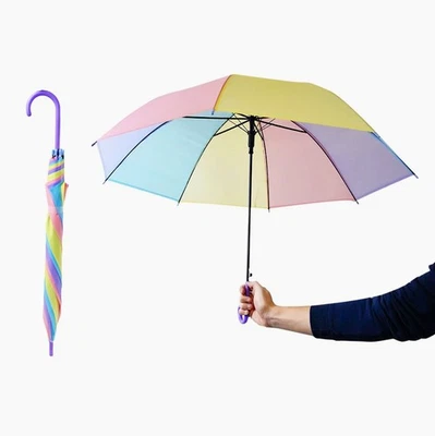 Ombrello 8 stecche multicolore per bambini richiudibile con apertura automatico - Immagine 1 di 4