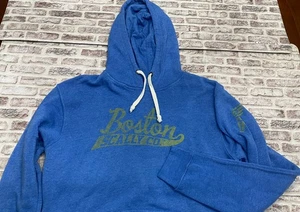 Boston Scally Marathon Hoodie XL Blue Yellow Pullover Sweatshirt - Picture 1 of 10