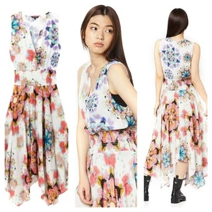 Vestido Desigual Floral Romántico Boho Fluido Asimétrico Suave Grunge Talla EE. UU. 6 - Imagen 1 de 14