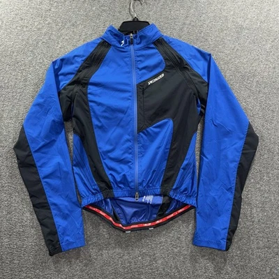 Jaqueta de ciclismo especializada masculina azul média corta-vento conversível zíper completo - Imagem 1 de 4