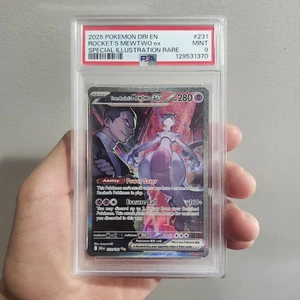 Pokémon DRI EN 2025 Team Rocket's Mewtwo ex SIR #231 Destined Rivals PSA 9 como nuevo - Imagen 1 de 4