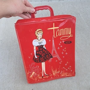Vintage 1960's Tammy Barbie Doll Red Carrying Case EVENING IN PARIS Ideal Retro - Picture 1 of 8