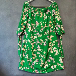 Abito Vince Camuto spalle scoperte floreale lunghezza ginocchio Cottagecore Fairy nuovo boho - Foto 1 di 12