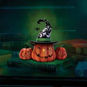 Jim Shore Heartwood Creek Halloween Joined Jack-O-Lanterns Lit Figurine 6016642 - Picture 1 of 7