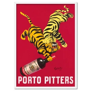 Porto Pitters Vintage Poster. Red Tigers Cappiello 1928. Retro Art Print|VNT-013 - Picture 1 of 10