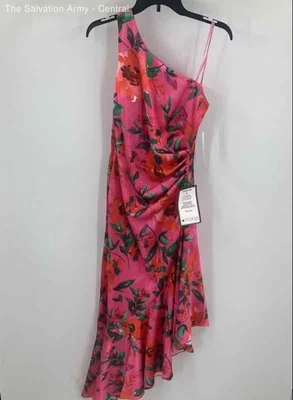 Eliza J Womens Pink Floral Asymmetric Sleeveless Hi-Low Maxi Dress Size 4 - Image 1 of 4