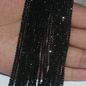 5to100 STRANDS 2-2.5 MM13'' NATUARL GEMSTONE BLACK SPINEL ROUND FACETED BEADS - Bild 1 von 2