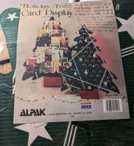 Vintage MCM Christmas Holiday Card Holder Cardboard Standing Alpak - Picture 1 of 5
