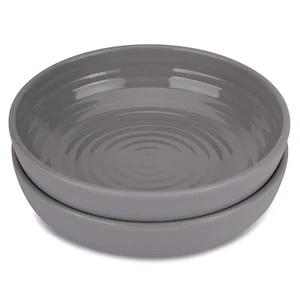 Melamine Deep Serving Plate Bowl Big 7.5 inch, Set of 2, Glossy & Matt Grey - Bild 1 von 4