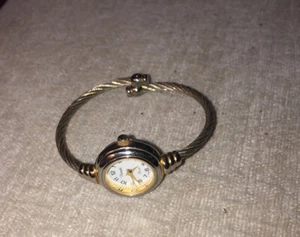 XANADU:WOMEN'S GOLD FINISH  CUFF (BANGLE) METAL BAND ANALOG  WATCH - Picture 1 of 2