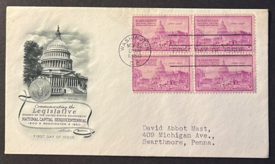 #992 Poder Legislativo FDC bloque de 4 en caché ArtMaster Foto 1 de 1