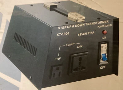SevenStar ST-1000W Watt Voltage Transformer Up/Down 110V to 220 Volt Converter - Image 1 of 4