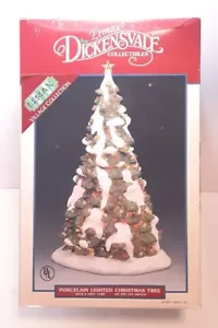 Árbol de Navidad iluminado de porcelana Dickensvale colección Lemax Village - Imagen 1 de 8
