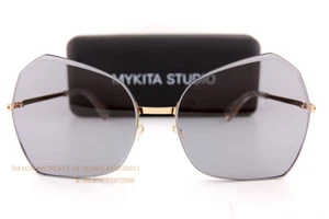 New MYKITA Sunglasses Studio 10.1 Champagne Gold/Black|Grey Facette For Women - Picture 1 of 6