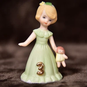 Growing Up Birthday Girls 1981 Vintage 3 Year Old Enesco Blonde - Picture 1 of 6