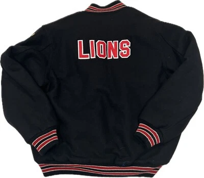 Chaqueta Neff Vintage Para Hombre XXL Negra Roja Lana Leones Letterman Universitaria EE. UU. 26 x 28 Foto 1 de 4