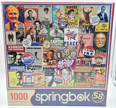 Springbok Poster Politics Jigsaw Puzzle 1000 Piece 33-10941 Made in USA New - Image 1 of 4