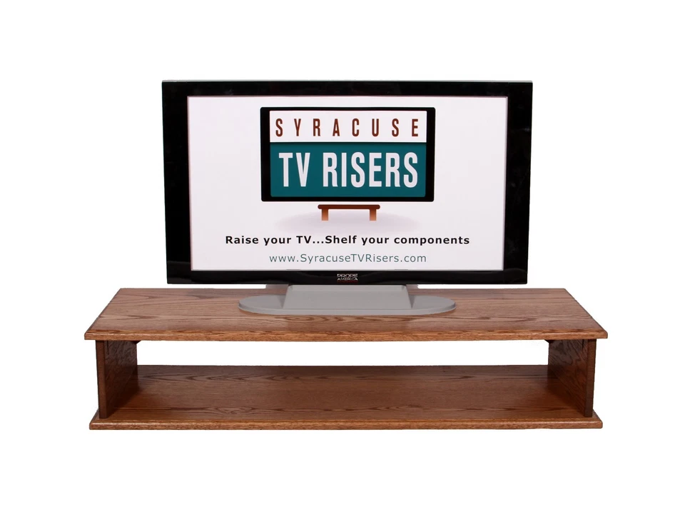 Special Walnut Double Top TV Riser 44"WX16"DX8 3/4"H Solid-Safe syracusetvrisers - Image 1 of 4