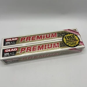 Envoltura adhesiva Glad Premium de colección apta para microondas 100 pies cuadrados x 2 utilería NOS - Imagen 1 de 3