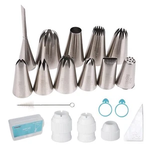 11 Pcs Extra Large Piping Tip SetStainless Steel Cake Decorating Icing Tips N... - Picture 1 of 7