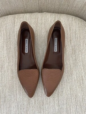 Manolo Blahnik Marrón Pisos Talla 39.5 Foto 1 de 4