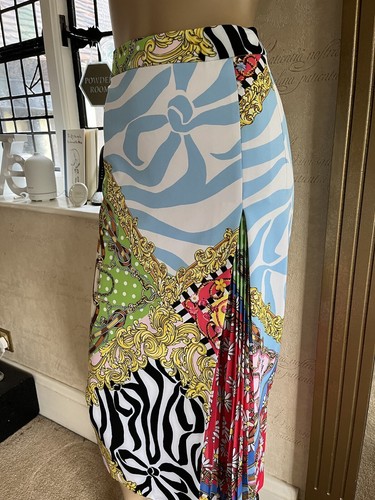 Boutique Moschino gonna lunga a vita alta fantasia multicolore maxi IT 38 UK 6