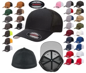 FLEXFIT Classic Original TRUCKER 6-Panel Fitted Baseball Cap HAT New! - Picture 1 of 27