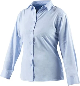 Dickies SH64300 Ladies Oxford Weave Blue Long Sleeve Collared Shirt Size 14 New - Picture 1 of 1