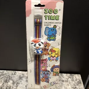 Zoo Time 1970’s Vtg Kid’s Watch Panda Soccer Plastic Nylon RARE - Picture 1 of 8