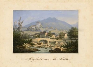 La Crête Corin-de-la-Crête Suiza Francia litografía coloreada - Imagen 1 de 2