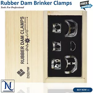 Dental Rubber Dam Clamps Set Of 6 Brinker Tissue Retractors Universal Bicuspids - Picture 1 of 4