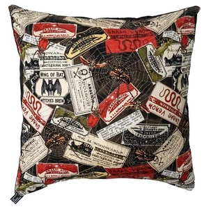 Snake Spider & Bats Cushion Cover Decor Scatter Case Gothic Venom Travel Label - Picture 1 of 1