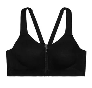 Sujetador deportivo Victorias Secret Knockout soporte máximo cierre frontal negro nuevo - Imagen 1 de 3