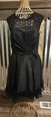 JJs House A-line Taffeta Lace Cocktail Dress Gown Black Whimsi Goth Witchy - Image 1 of 4
