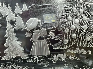 Vintage Mikasa Crystal Glass Christmas Story Oval Canape Serving Tray Platter - Picture 1 of 10