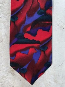 Vintage Jerry Garcia J. Neck Tie Red Blue Shangri-la COLLECTION 5 L2-3 - Picture 1 of 7