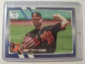 2021 Topps Series 1 Wade LeBlanc Royal Blue Parallel Card #45 Baltimore Orioles