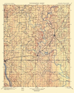 1901 Topo Map of Claremore Oklahoma Indian Territory Tulsa - Picture 1 of 4
