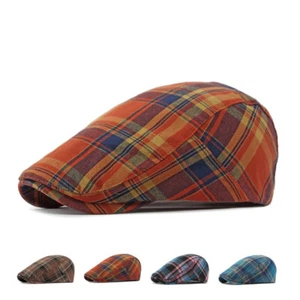 Newsboy Hats Adjustable Ivy Flat Cap Gatsby Cabbie Driving Beret for Men Women - Picture 1 of 17