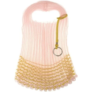 Jil Sander Beads Market Bag Soft Tulle Design w/ Leather Key Ring Made in France - Picture 1 of 7