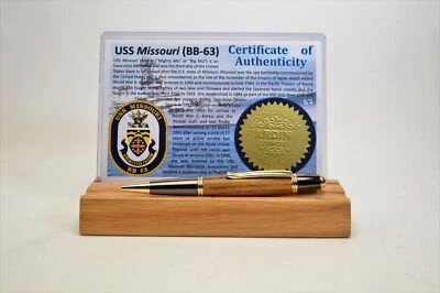 USS Missouri - Gold and Gunmetal Twist Pen made with wood from the USS Missouri - image 1 of 4