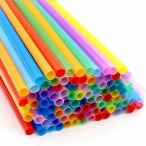 100，500,2000 Pieces 6*260mm Plastic Drink Straws DIY Flat Mouth Straight Tube - Picture 1 of 16